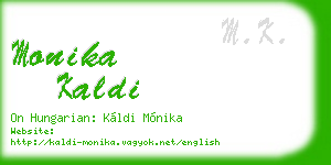 monika kaldi business card