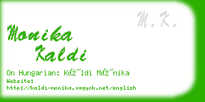 monika kaldi business card